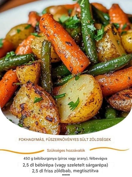 Fokhagymás-fűszeres sült zöldségek