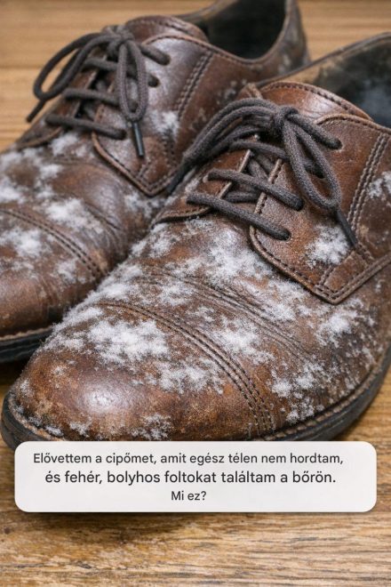 Elővettem a télen nem hordott cipőmet, és fehér, bolyhos foltokat találtam a bőrön. Mi ez?