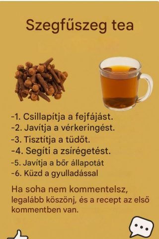 “Szegfűszeg tea: előnyök, receptek és óvintézkedések”