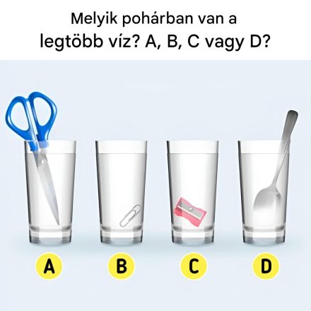 Melyik pohárban van a legtöbb víz?