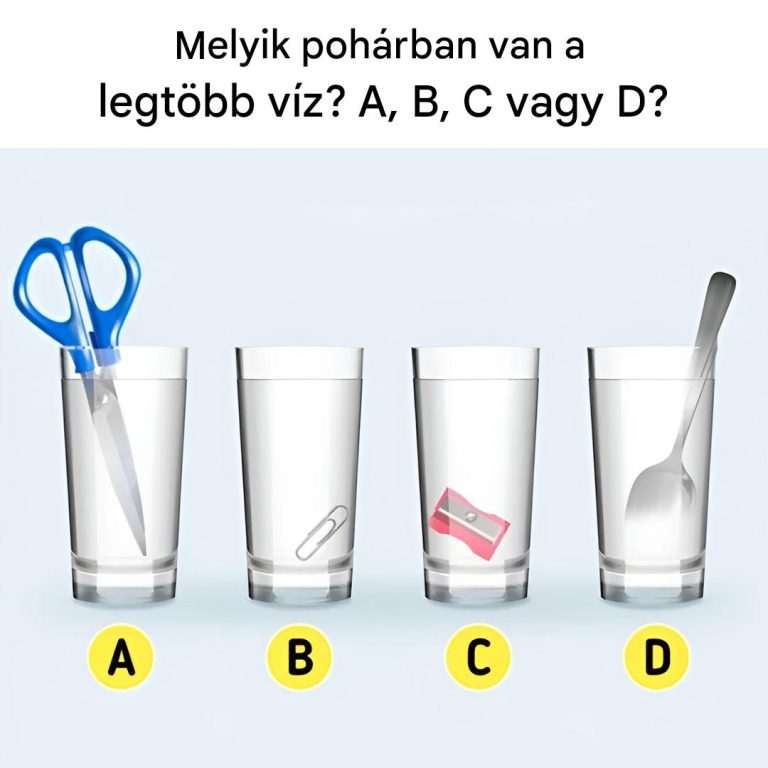 Melyik pohárban van a legtöbb víz?