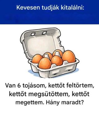 Ez a tojással kapcsolatos rejtvény több embert is zavarba ejtett