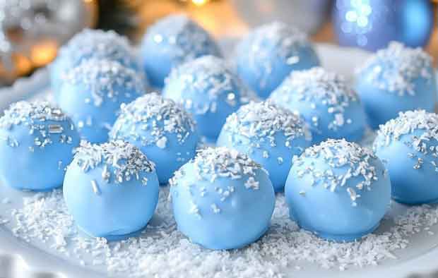 Les truffes de Noël bleues et blanches, que tout le monde photographie immédiatement –​​et mange aussitôt!