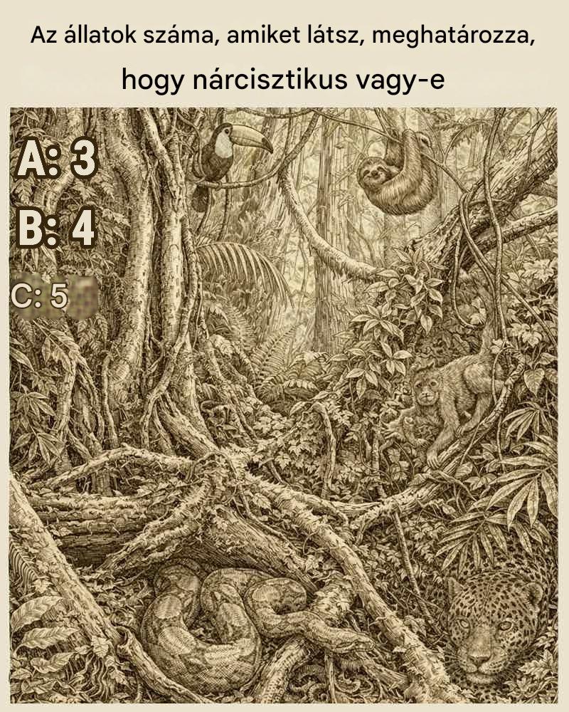Az állatok száma, amelyeket látsz, eldönti, hogy nárcisztikus vagy-e
