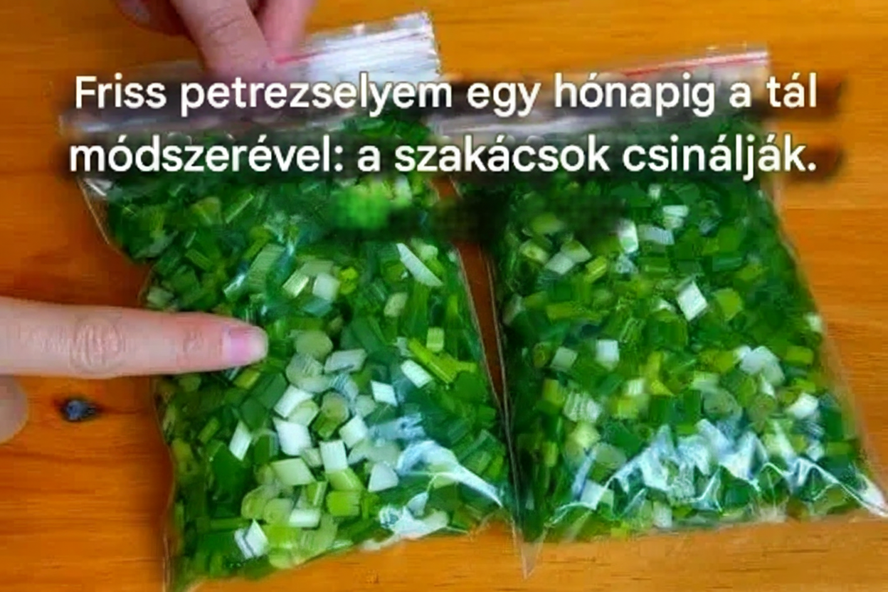 Friss petrezselyem egy hónapig a tál módszerrel: hogyan csinálják a szakácsok
