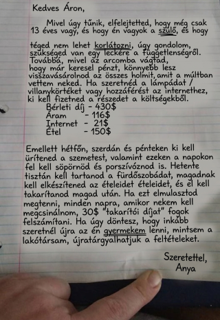 Egy anya figyelmes üzenete a fiának felkeltette az internetes figyelmet