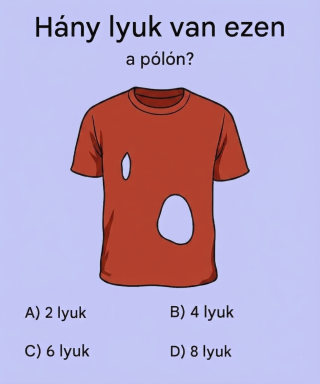 Csak 14% tudja helyesen azonosítani a lyukak számát egy pólóban