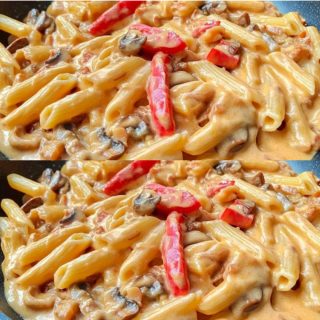 Krémes gombás penne recept