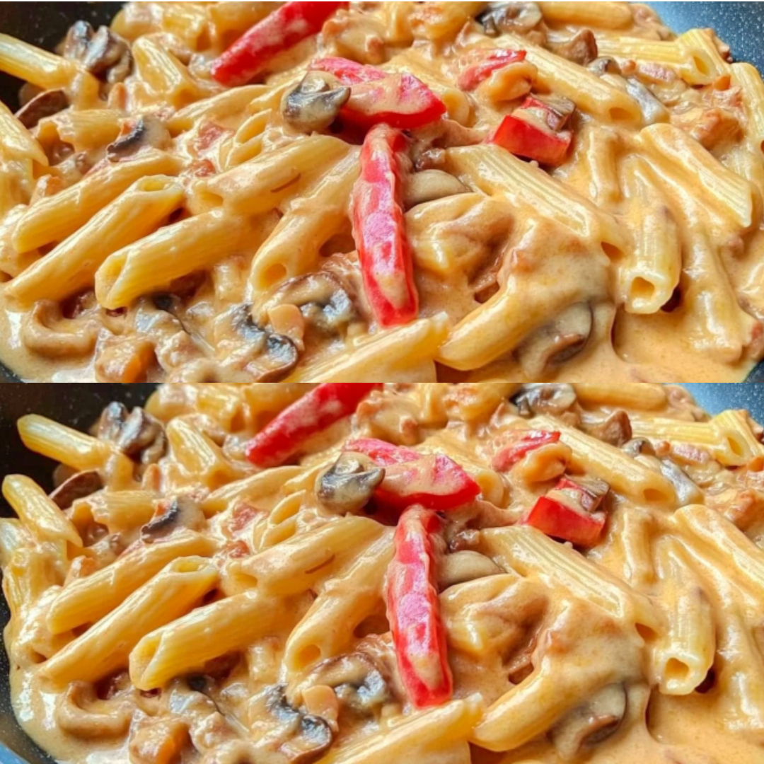 Krémes gombás penne recept