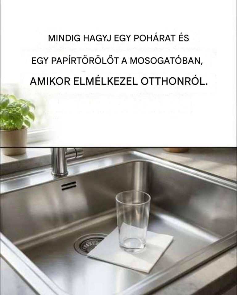 A trükk a mosogatóban lévő pohárral: miért érdemes megtenni, mielőtt elindulsz otthonról.