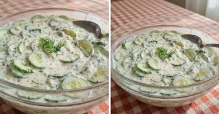 Kapros joghurtos uborkasaláta recept, nagyon finom és krémes