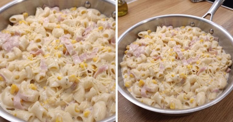 Sajtszószos, sonkás tészta recept, 30 perc és kész a vacsora