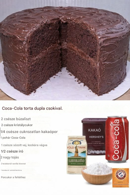 Dupla csokitorta Coca-Colával: egyszerű recept