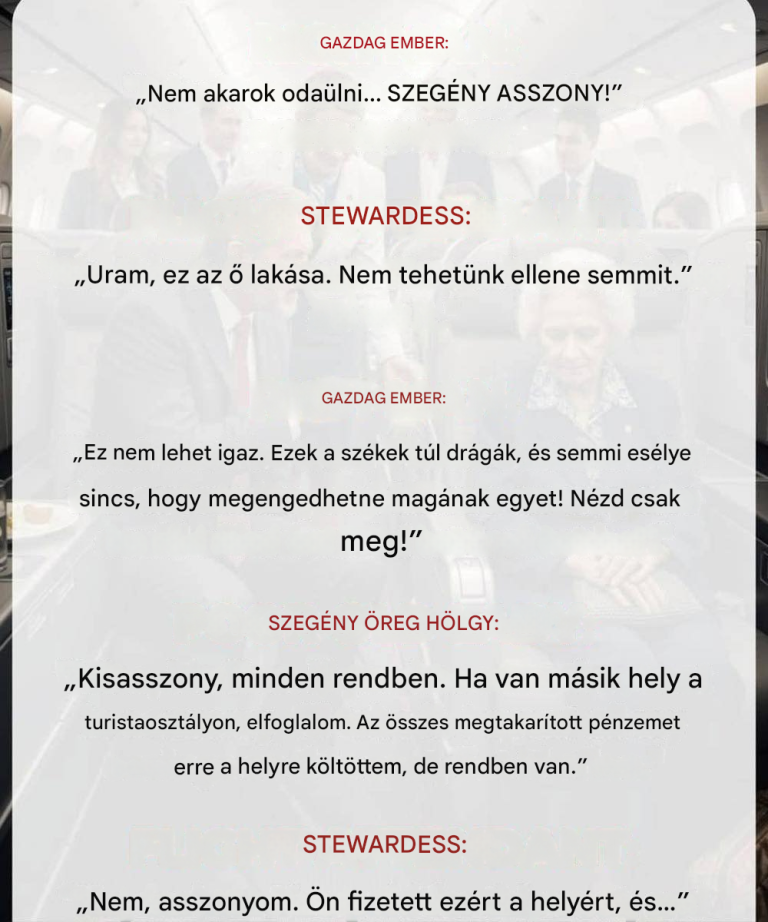 Gúnyt űzött egy idős asszonyból az üzleti osztályon – de aztán a pilóta mondott valamit, amitől mindenki megríkatott.