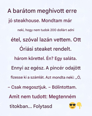 Meghívott egy drága étterembe, és elvárta, hogy felezzem a számlát. Amit ezután tettem, az az egész estét megváltoztatta.