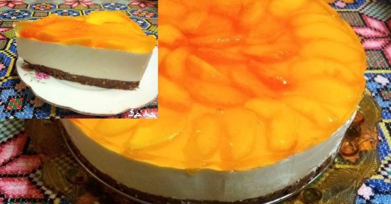 Sütés nélküli barackos- joghurtos tortát készítettem mára